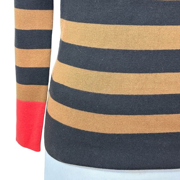 W by Worth Color Block Striped Scoop Neck Sweater Women Small Pop of Color - Picture 7 of 8